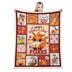 Fox Blanket for Girl Just A Girl Who Loves Foxes Blanket Gifts for Fox Lovers...