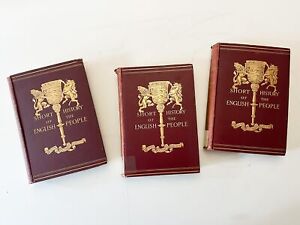 A Short History of the English People by John Richard Green Vintage Set of 3 Vo