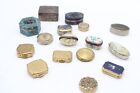 F x16 Antique/Vintage Pill Boxes inc. Enamelled, Mother Of Pearl, Stratton etc