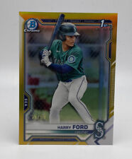 2021 Bowman Draft Chrome Harry Ford Gold Refractor RC #/50 Mariners #BDC-1
