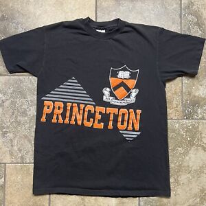 Vintage 80s Princeton Tiger Shirt Men Large Black Orange Single Stitch Ivy Tee