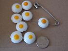 Lot of 8 Glass Beads in the Shape of Eggs Jewelry Making Crafts Easter