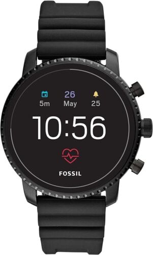 Fossil Gen 4 Men's Smartwatch Explorist HR 45mm Black with Black Silicone