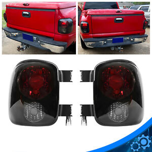 Pair Smoked Tail Lights Lamps For 99-04 Chevy Silverado/GMC Sierra Stepside (For: 2000 Chevrolet Silverado 1500)