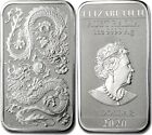 1 oz 2020 Perth Mint Australia Fine Silver Dragon Rectangle Coin Bar BU Bullion