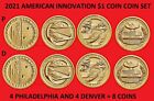 2021 American Innovation Dollar Coin P & D Set - Uncirculated 8 Coins