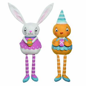 Adorable Easter Bunny & Chick Shelf Sitter Soft Figurines Johanna Parker