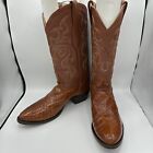 Los Altos Men’s Cognac Genuine Eel Size 11 EE Boots Round Toe Western Cowboy