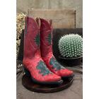Black Jack Men - Size 12D - Red/Green Ostrich Snip Toe Cowboy Boots Style 8368