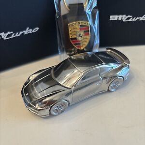 FLASH SALE NOW & Free Keychain Porsche 911 Turbo Aluminum 1:43 Paperweight