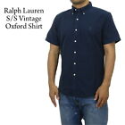Polo Ralph Lauren Short Sleeve Button Down Slim Fit Oxford Shirt - Navy