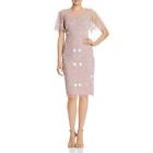 Adrianna Papell Womens Pink Embellished Cocktail And Party Dress 2 BHFO 1701