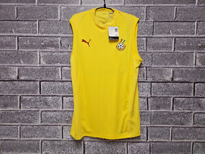 Ghana Official Puma GFA Football Sleeveless Training Vest BNWT Large Yellow