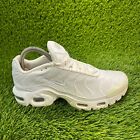 Nike Air Max Plus Womens Size 7 White Athletic Running Shoes Sneakers CW7044-100