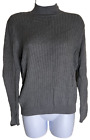 LORD & TAYLOR Womens Sweater Medium Med M Grey RIbbed