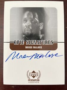 Moses Malone Autograph 1999 Upper Deck Century Legends Epic Signatures #MM