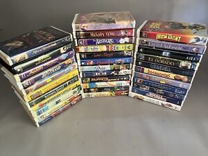 New ListingVintage Lot of 34 VHS Movies Tested Disney, Fox , Warner, Family, Animated