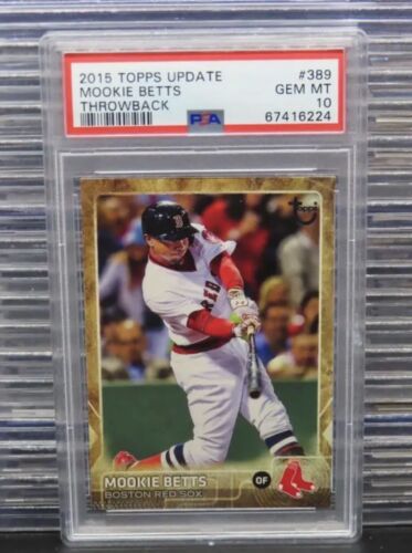 2015 Topps Update Mookie Betts Throwback #389 PSA 10 Red Sox