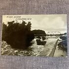 Chilton WI Bridge and Dam River water falls Postcard Wisconsin 1911 Hilbert PM