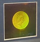 Vintage Magic 3D Spinning Elizabeth II £2 Gold WW2 Coin Art Hologram Frame 1980s