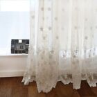 Europe Lace Flower Embroidered Sheer Tulle Kitchen Curtains For Window Drapes
