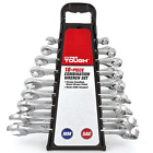 Hyper Tough 18-Piece Combination Wrench Set, Metric & SAE,New