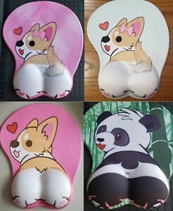 KAWAII ** CORGI DOG & PANDA CUTE Butt Oppai 3D Mouse Pad