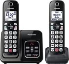 Panasonic Cordless Phone Answering Machine Expandable Call Block 2 Handset Black