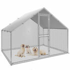 Outdoor Pet Dog Run House Kennel Metal Cage Enclosure w/ Cover Playpen 6.6x9.8FT