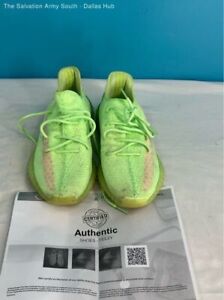 ADIDAS Yeezy Boost 350 V2 Glow Green Size 11 Shoes EG5293 - Authenticated