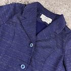 Vintage Alpinit Tricot Blazer Women's Size 16 Blue Knit 3-Button Switzerland