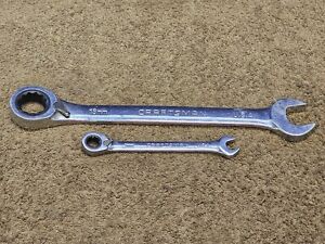 2 Craftsman GK A B Ratchet Ratcheting Combination Wrench Metric 18 8mm USA