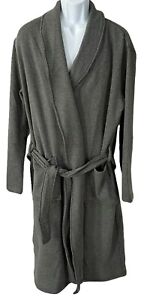 Eddie Bauer Men's Lounge Robe Plush-Lined, Small/Medium Gray