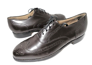 Johnston Murphy Optima  Mens Dark Brown Leather Wingtip Oxford Shoes US Size 8D