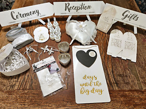 Wedding Party Signs Favors Ribbons Candy Boxes Table Favors Coasters Mixed Lot