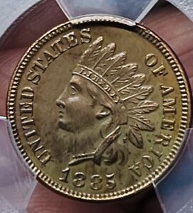 New Listing1885 Indian Head penny 1C cent Graded by PCGS AU Genuine Details Cleaned