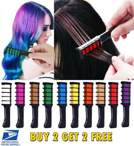 10 Color Hair Chalk Comb Temporary Dye Mark DIY Cosplay Washable Safe Girl Party