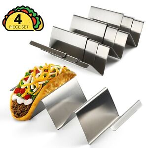 4 Pack Stainless Steel Taco Holder Stand Safe Rack Tray for Dishwasher Oven Save