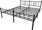 14In Metal Bed Frame King Size with Headboard and Footboard, Heavy Duty