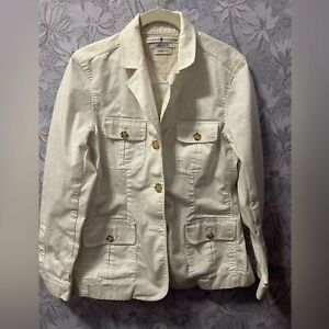 Vintage Y2K Tommy Hilfiger White cotton safari jacket blazer sz 8
