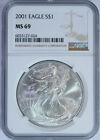 2001 $1 AMERICAN SILVER EAGLE NGC MS69 CLASSIC BROWN LABEL FRESH NEW HOLDER