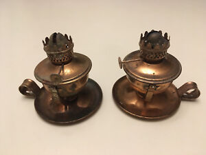 Set of 2 Vintage Brass Table Lanterns with Handles #3