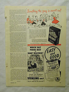 1949 Magazine Advertisement Page Gorton's Codfish Cakes Crispo Cookies Salt Ad