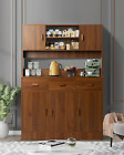 Kitchen Pantry Cabinet, Storage Cabinet with 5 Doors and 3 Drawers,70