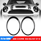Headlight Trim Ring Left+Right For Mini Cooper R55 R56 2007-2015 Glossy Black AA