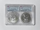 2021 American Silver Eagle Type 1 & 2 PCGS MS70 First & Last Day Of Production