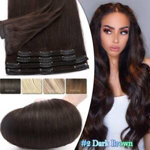 Real THICK 170g++ Clip In Remy Human Hair Extensions Full Head US Double Weft R5