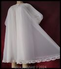 2pc Vintage FLUFFY Sheer CHIFFON Nylon BABYDOLL Gown SET Peignoir Bridal ~S/M