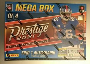 2021 PANINI PRESTIGE NFL FOOTBALL Retail MEGA BOX (4 Packs) 5 Numbered 1 Auto!