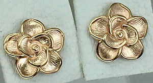 Vintage Original Small Stud Solid Rose Gold Earrings 585 14K, Rose Gold Earrings